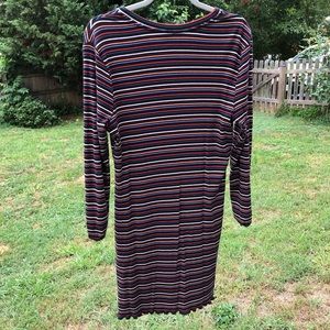 Wild Fable Ribbed Multicolored Striped Knit Dress